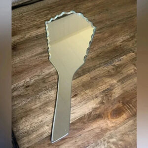 VTG beveled edge handheld personal glass mirror